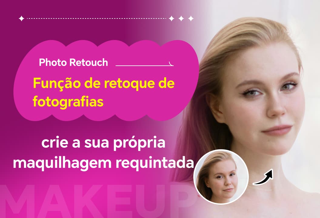 Função de retoque de fotografias: crie a sua própria maquilhagem requintada