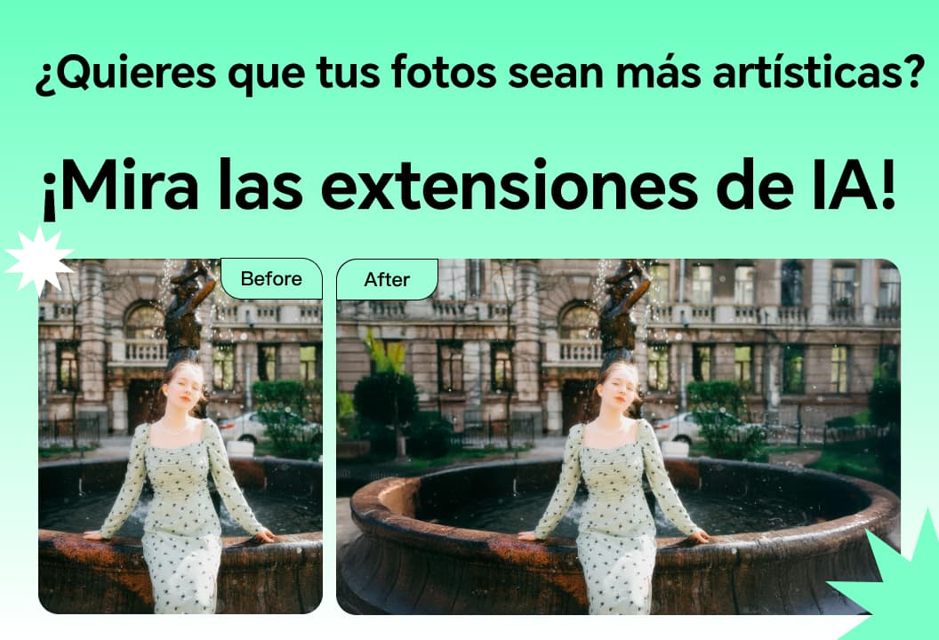 ¿Quieres que tus fotos sean más artísticas? ¡Mira las funciones de extensión de IA!