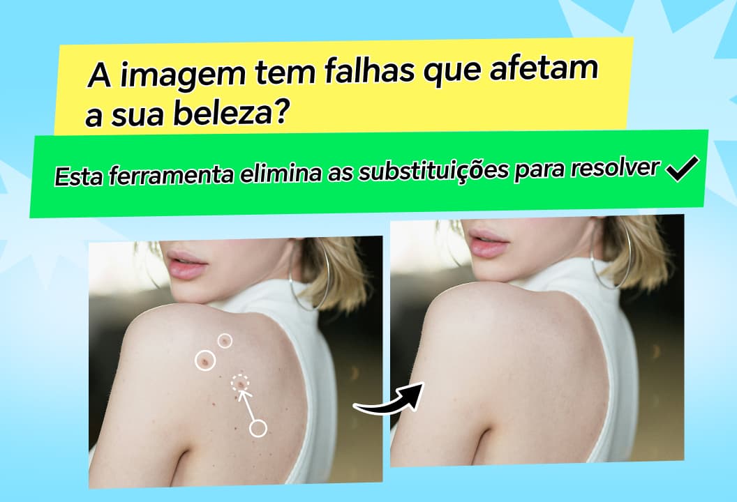 Há alguma falha na imagem que afete a sua beleza? Esta ferramenta elimina as substituições para resolver